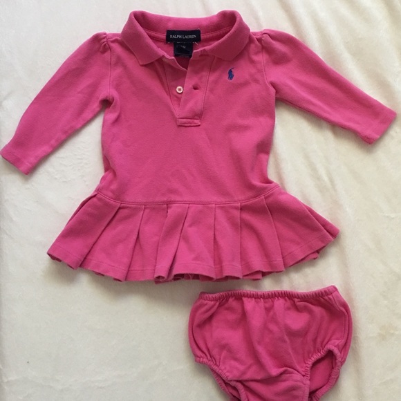 Ralph Lauren Dresses Pink Baby Girl Long Sleeve Polo Dress Poshmark
